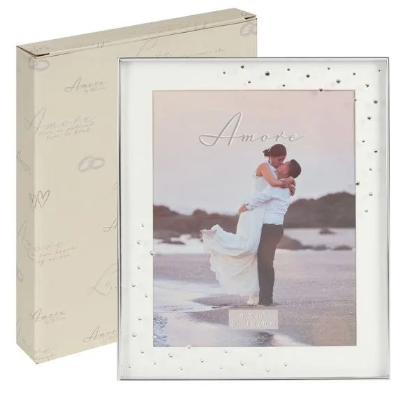 Amore Silver Plated Crystal Box Photo Frame 3