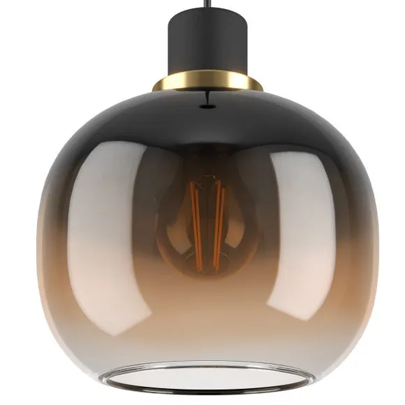 Return - EGLO Oilella 3 Light Diner Ceiling Light, Brown 2