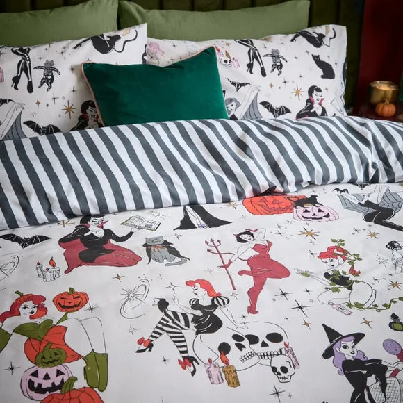 furn. Trick Or Treat Polycotton Duvet Cover & Pillowcase Set 3