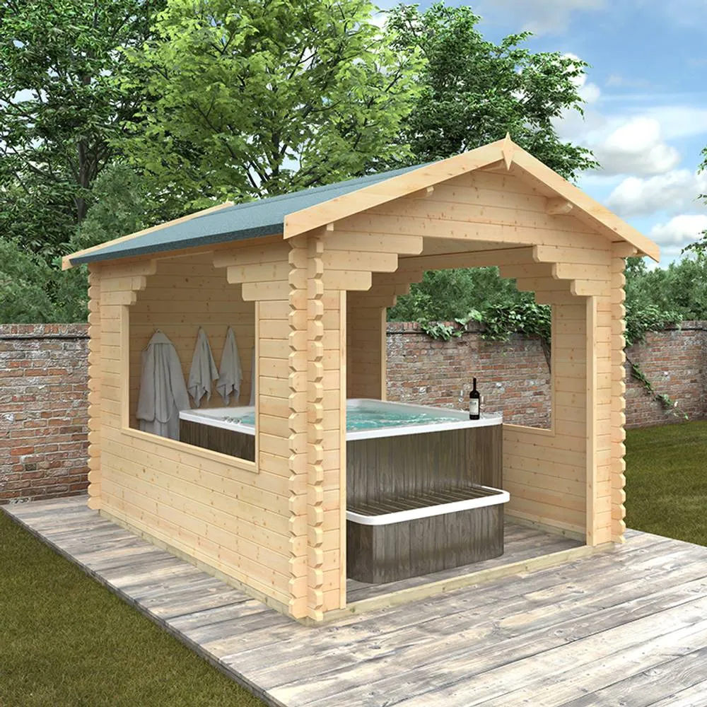 Buttercup Farm 12x10 The Stowe 44mm Cabin - L355 x W295 x H272.6 cm in Natural 4