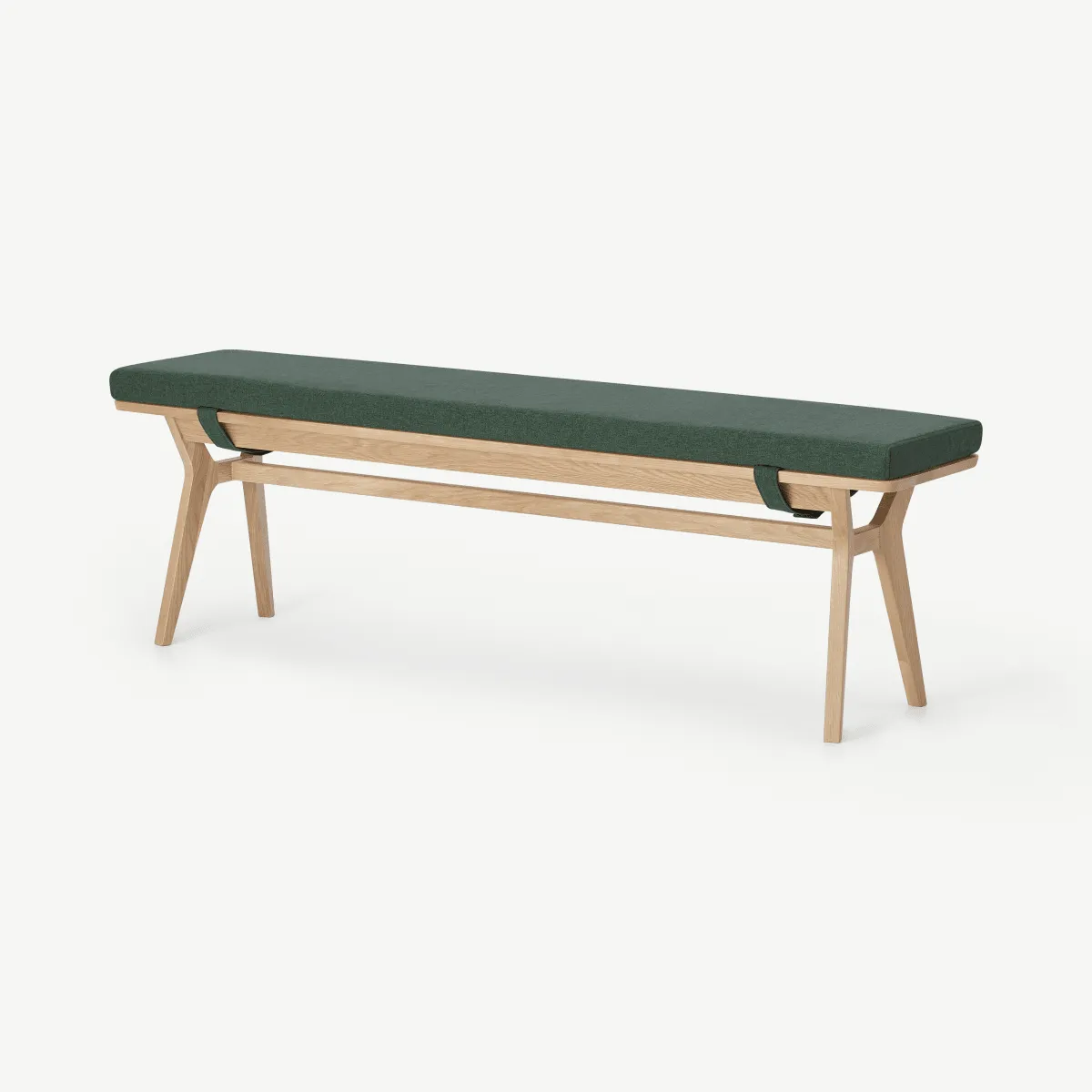 Jenson Dining Bench, Bay Green & Oak