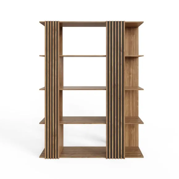 Rowan Wide Shelving Unit, Oak Effect 4