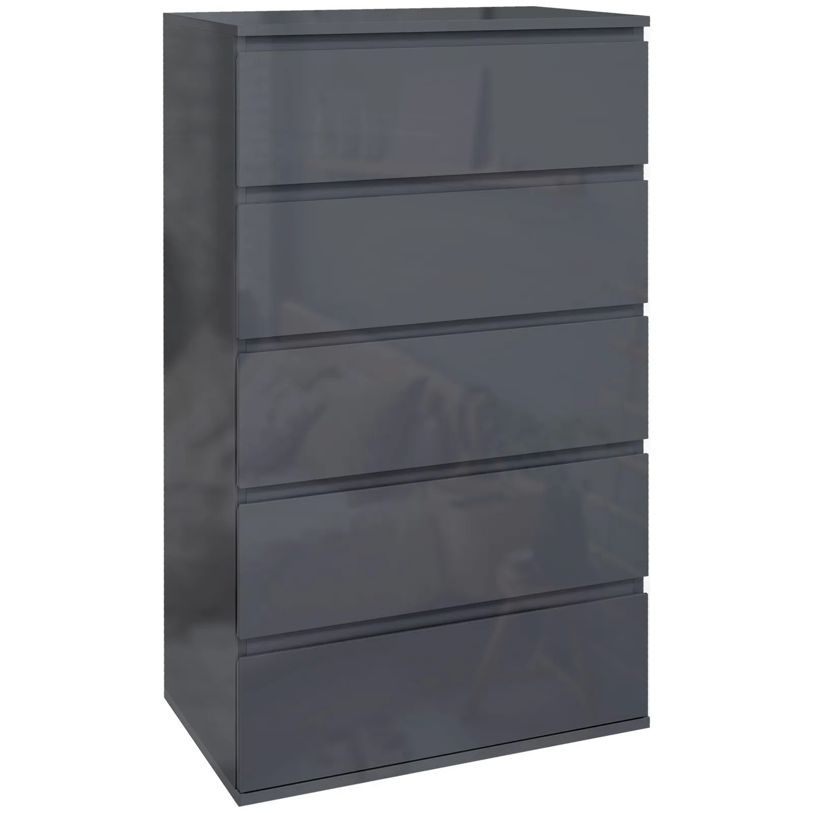 HOMCOM Bedroom Chest of Drawers, Modern Drawers Dresser, Drawer Unit in Grey 2