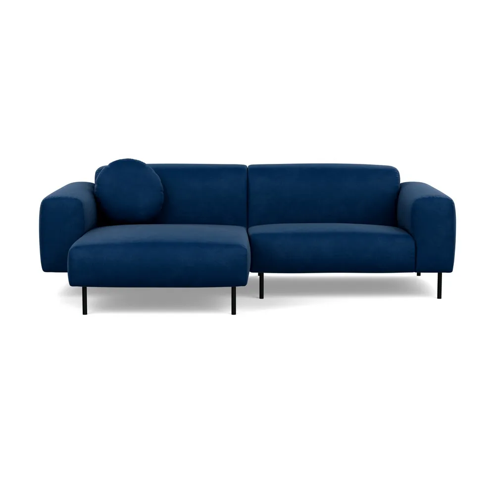 Heal's Luna Left Hand Facing Corner Chaise Sofa Marylebone Velvet Sapphire