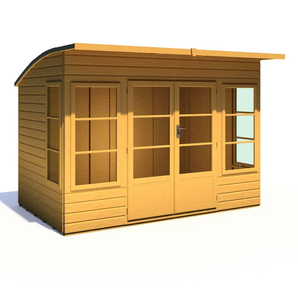 Shires Orchid 10x6 ft Double Door - Opening Windows Dip Treated Summerhouse in Brown 2