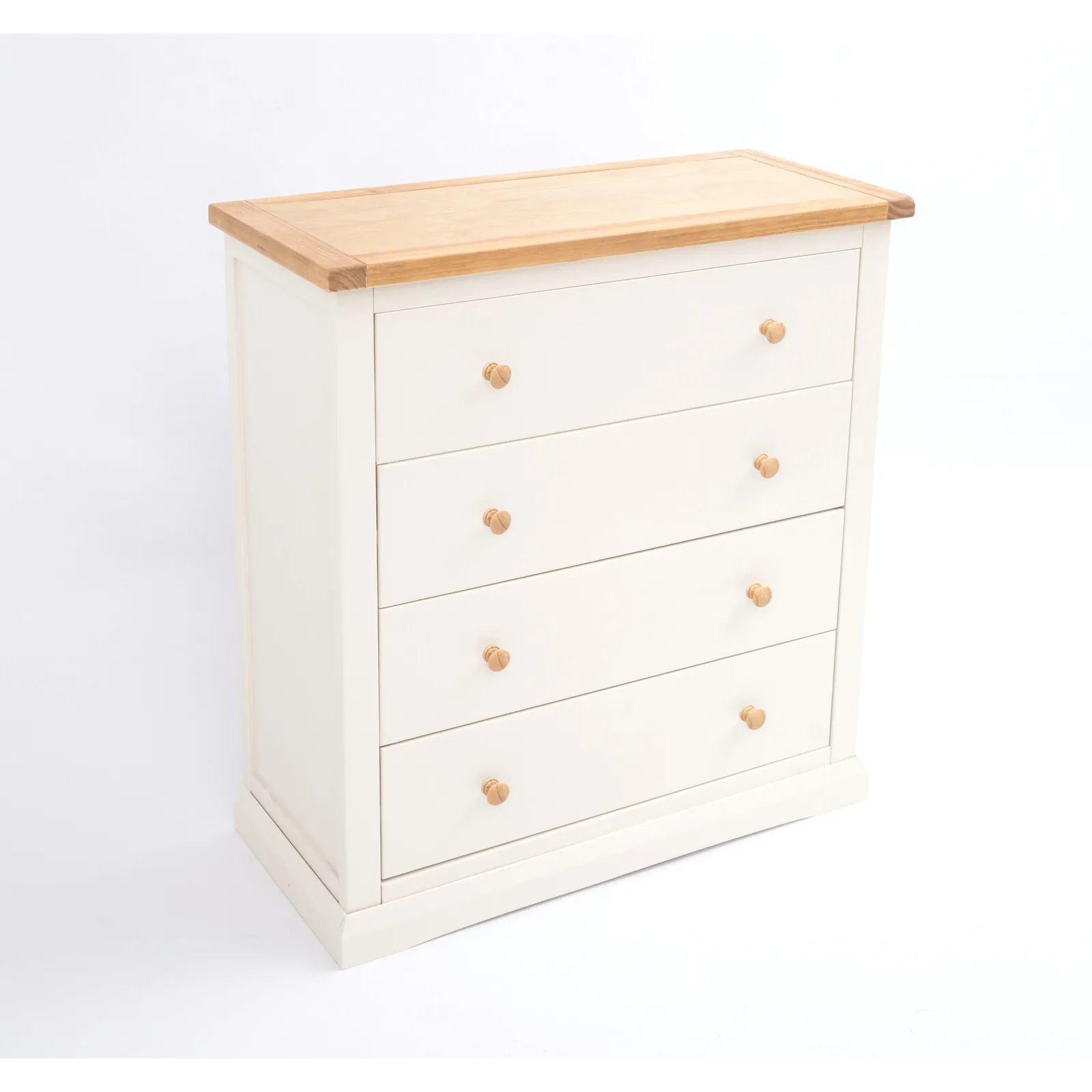 Cabinet Bits Castelli 4 Drawer Chest of Drawers Wood Knob in Off-White 3