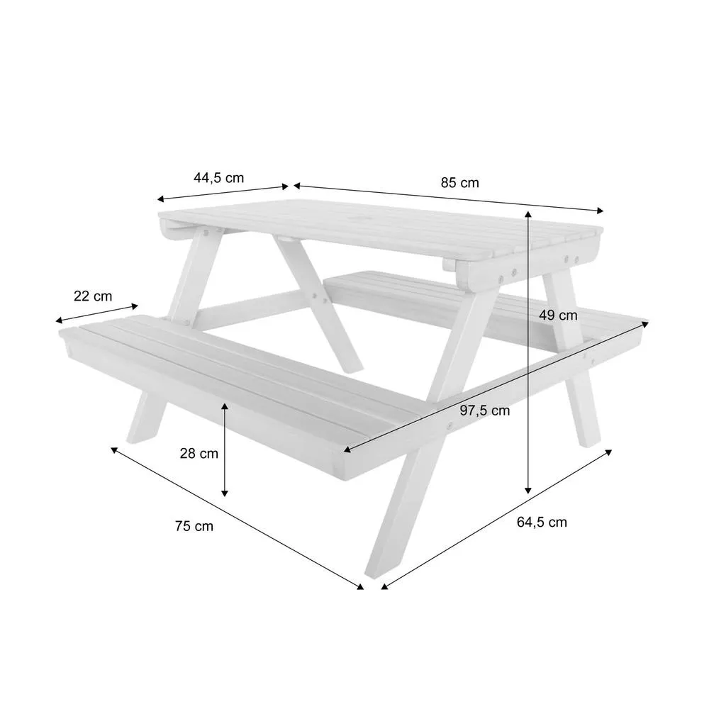 sweeek Children's picnic table, garden set in acacia wood 4-seater in Light Green 5
