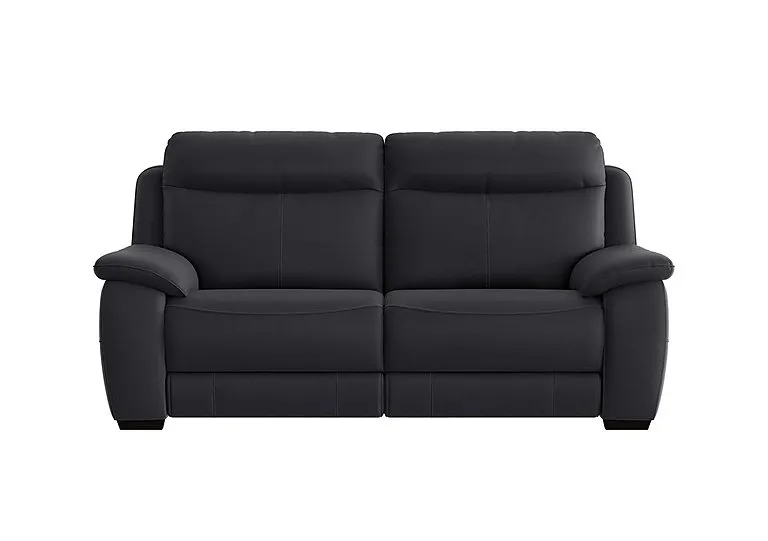 Starlight Express 3 Seater Leather Sofa - Classic Black