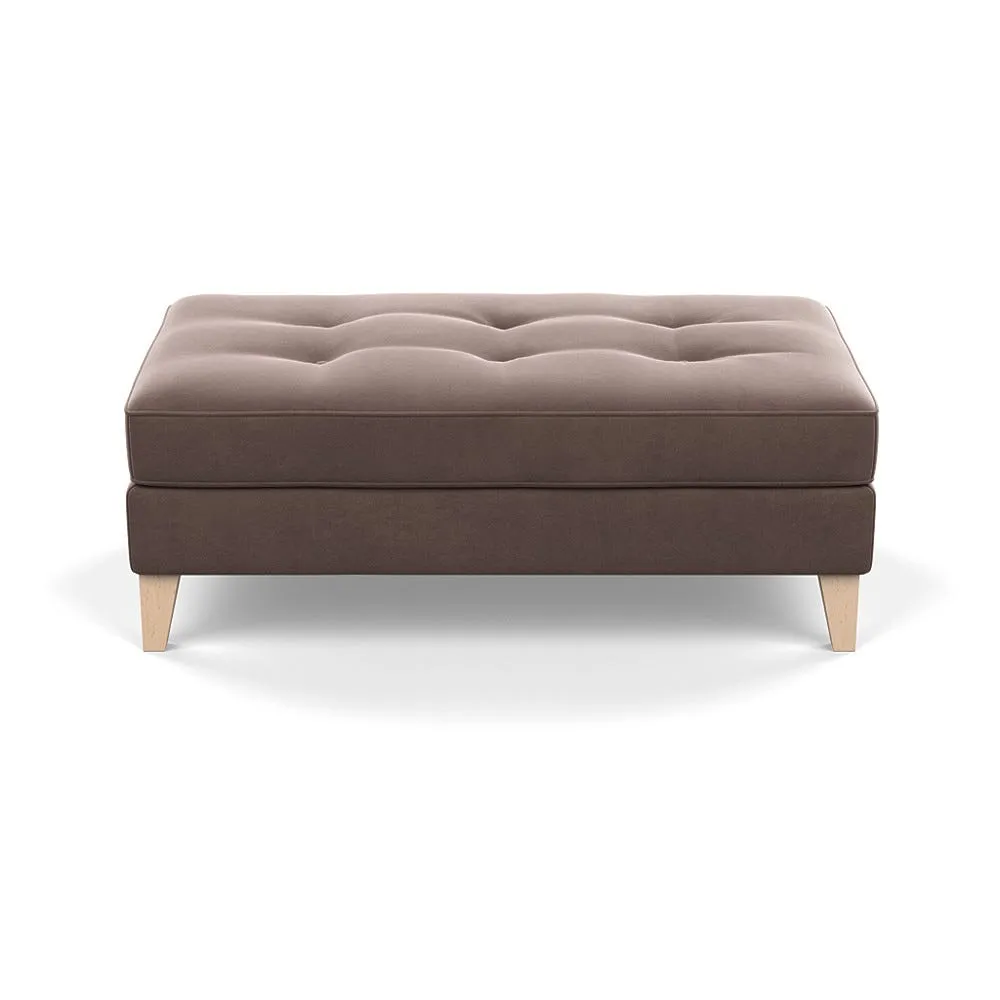 Heal's Mistral Footstool Smart Velvet Mouse Natural Feet