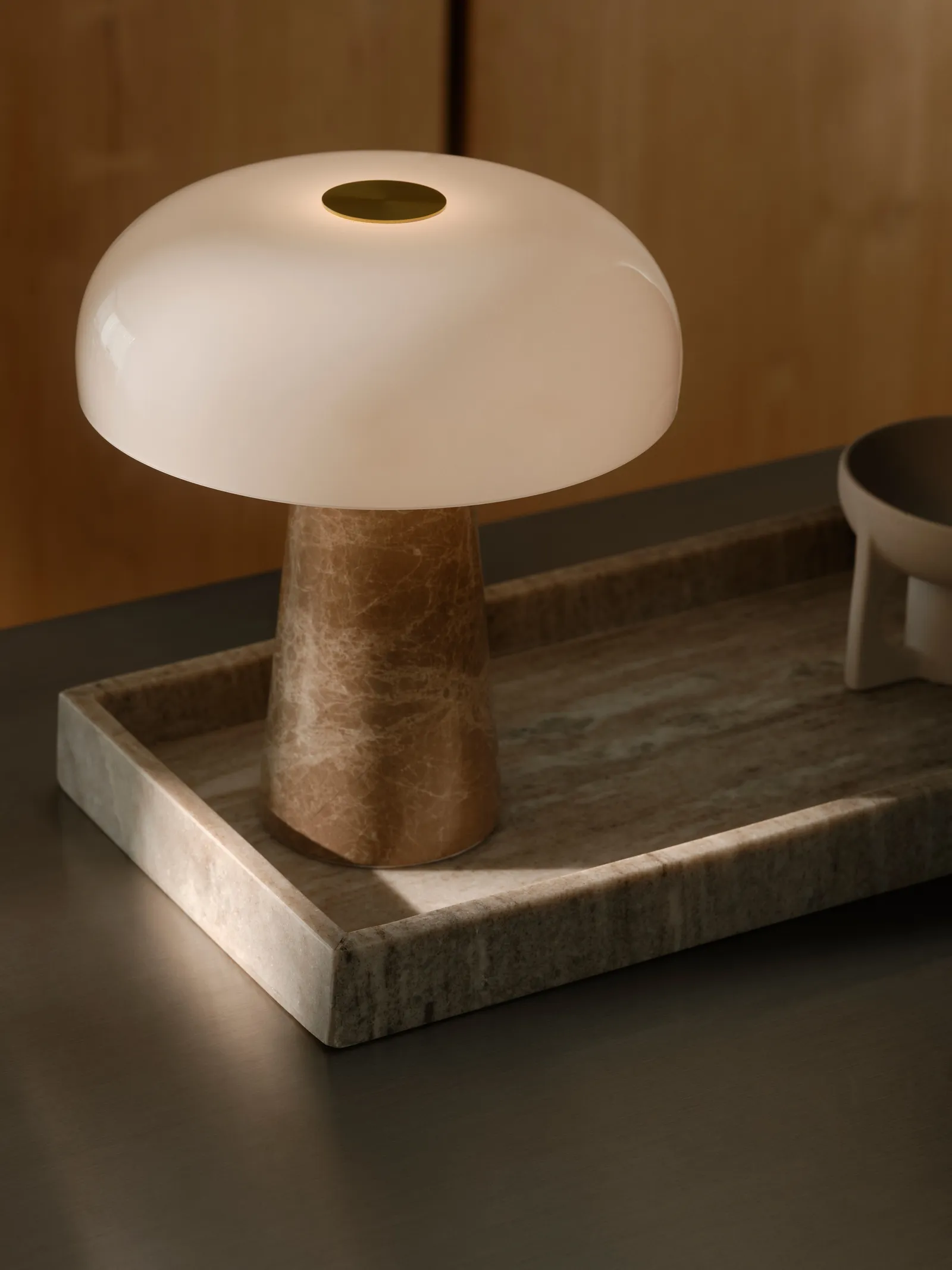 Nordlux Premium Indoor Table Lamp Beige Marble E14 Weighted Base - Mains Powered, IP20 5