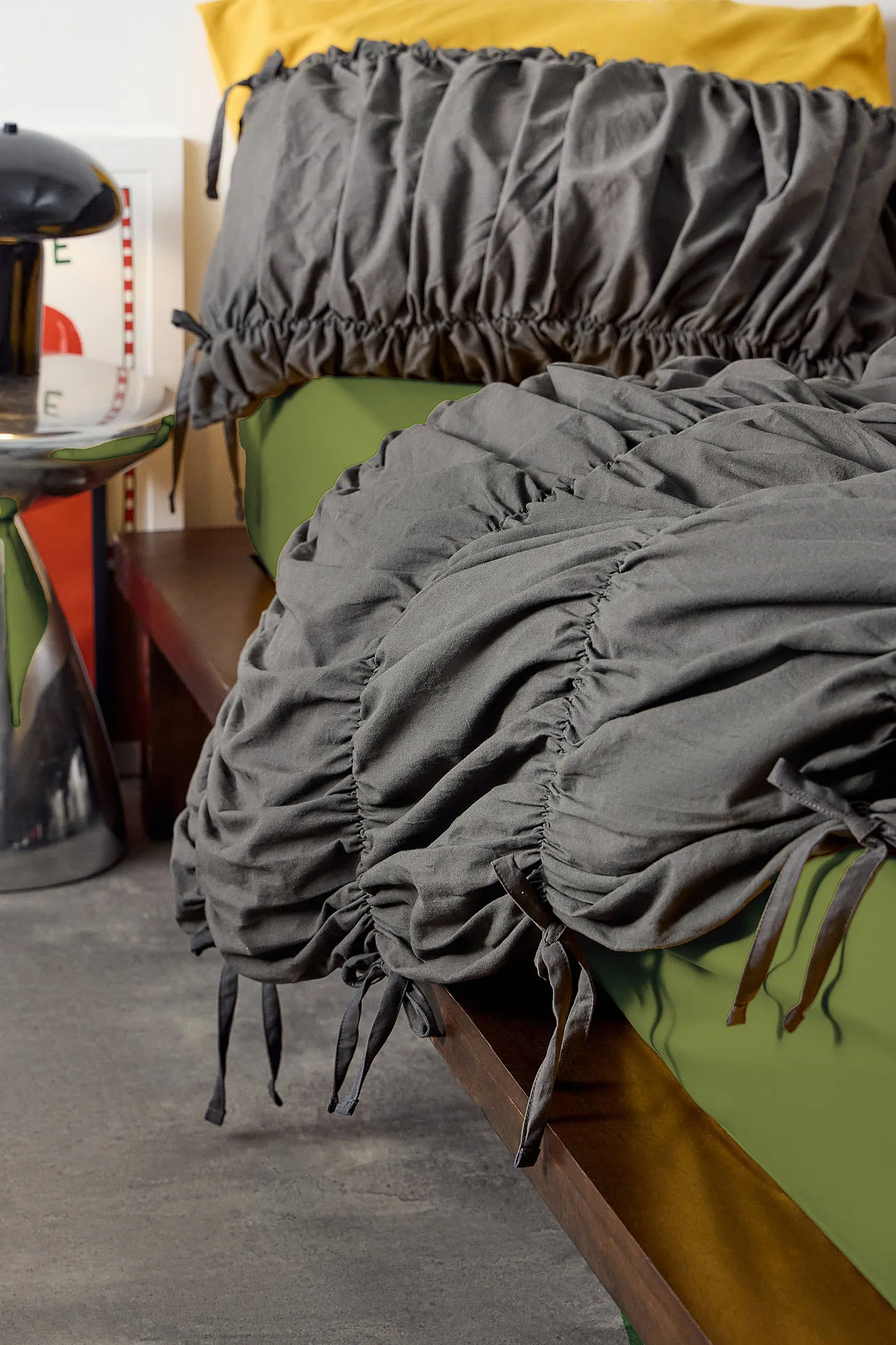 Cinched Duvet Set - Dark Grey 2