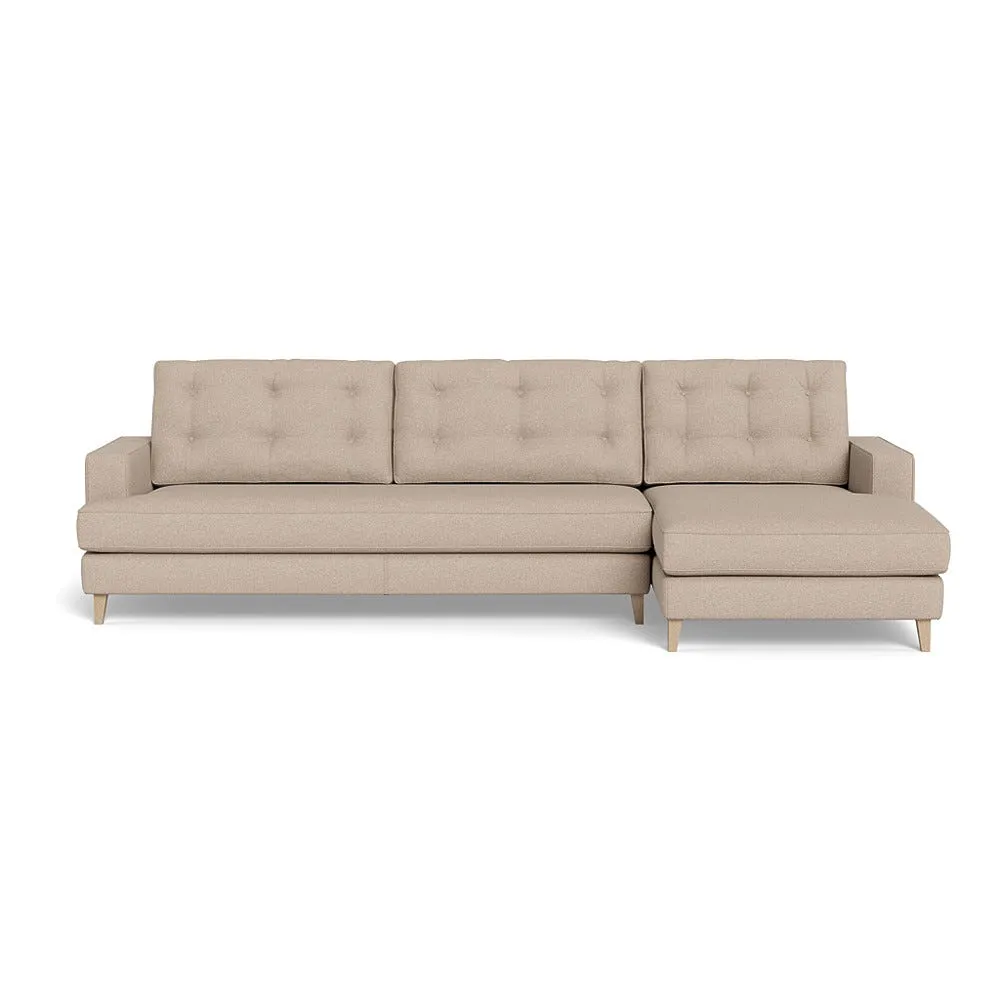 Heal's Mistral Right Hand Facing Corner Sofa Boucle Tweed Pearl Natural Beech Feet 2