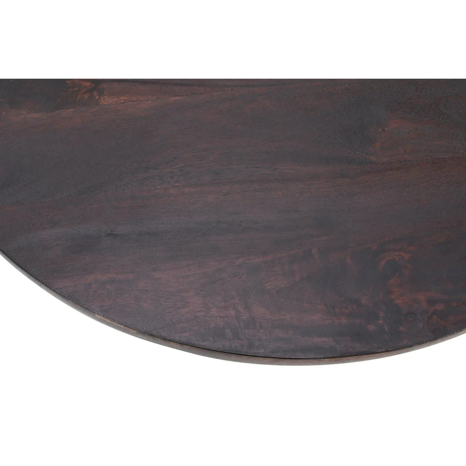 IH Design Natural Solid Dark Mango Wood Round Dining Table in Dark Brown 4