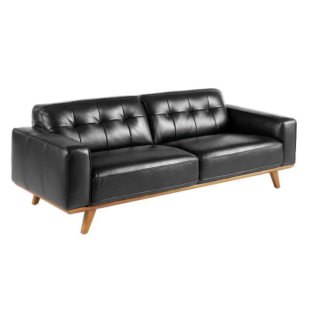 Angel Cerda Chester 3-Seater Sofa in Black Cowhide Leather