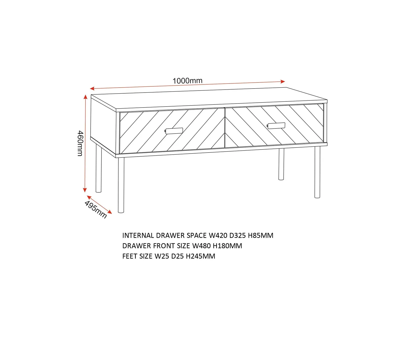 Seconique Leon 2 Drawer Coffee Table in Natural 6