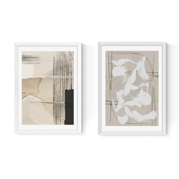 Set of 2 East End Prints Paper Abstract Prints 2