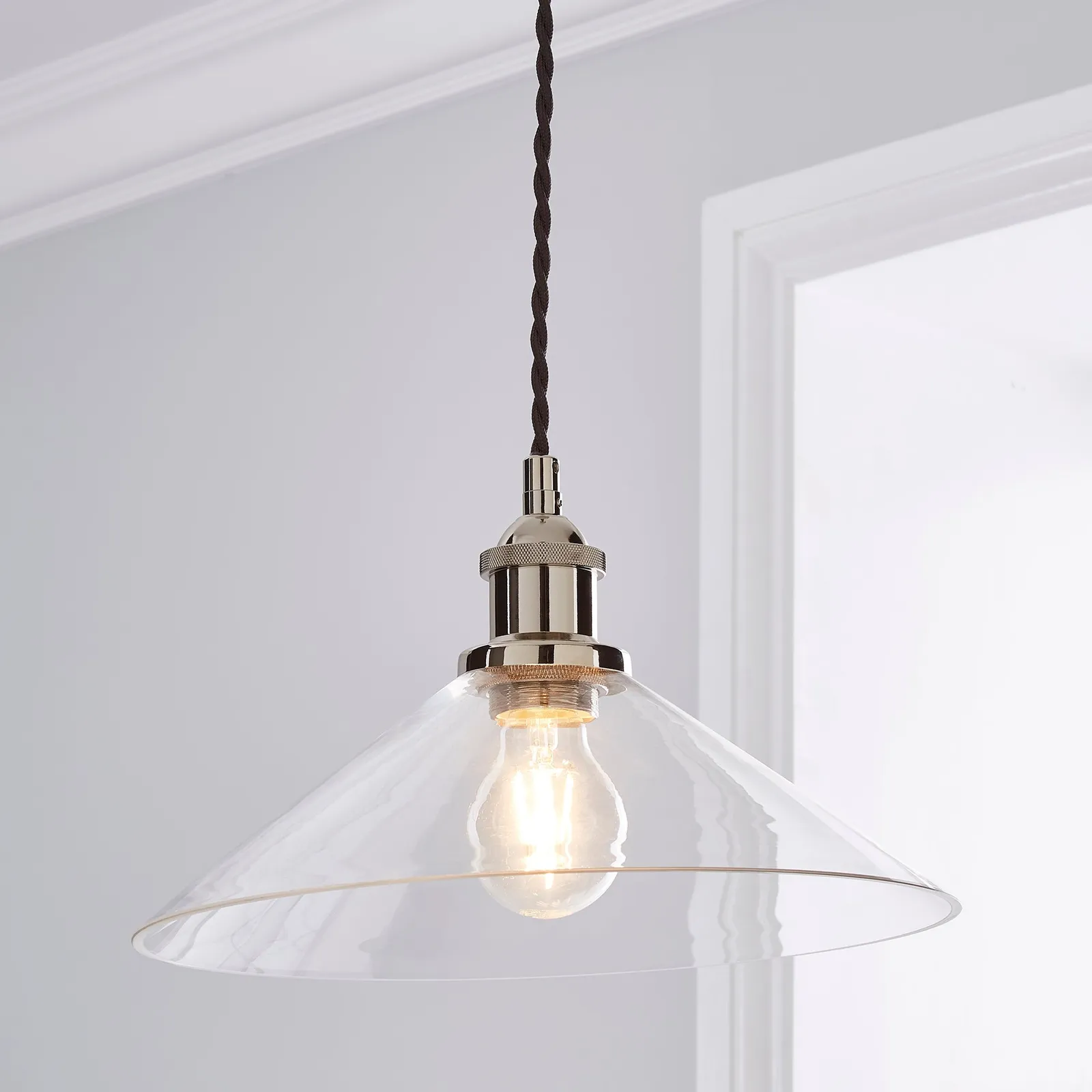 Dorma Purity Nickson 1 Light Pendant Ceiling Fitting Brown