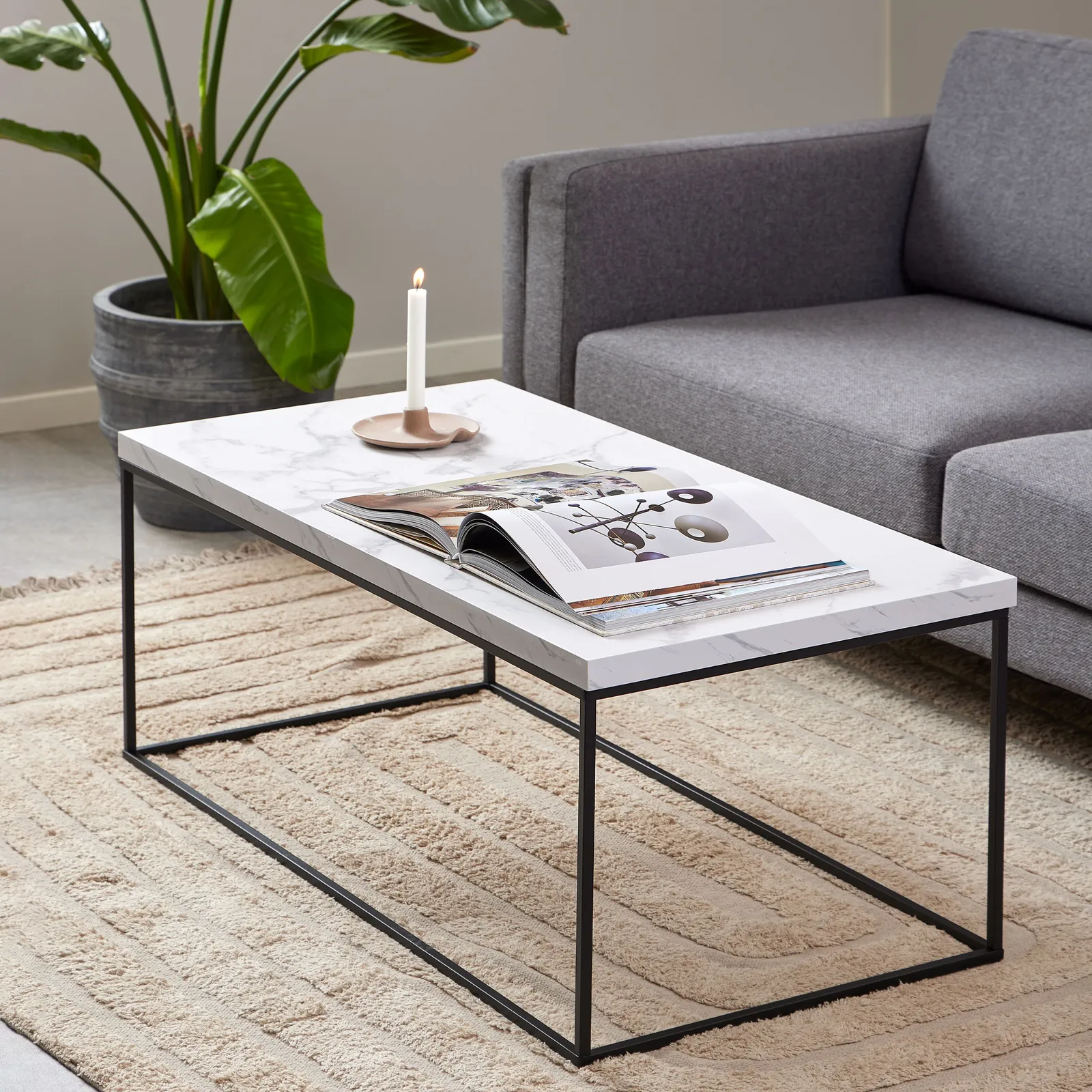 Furniture To Go Barossa Coffee Table with White Marble Effect Top 3