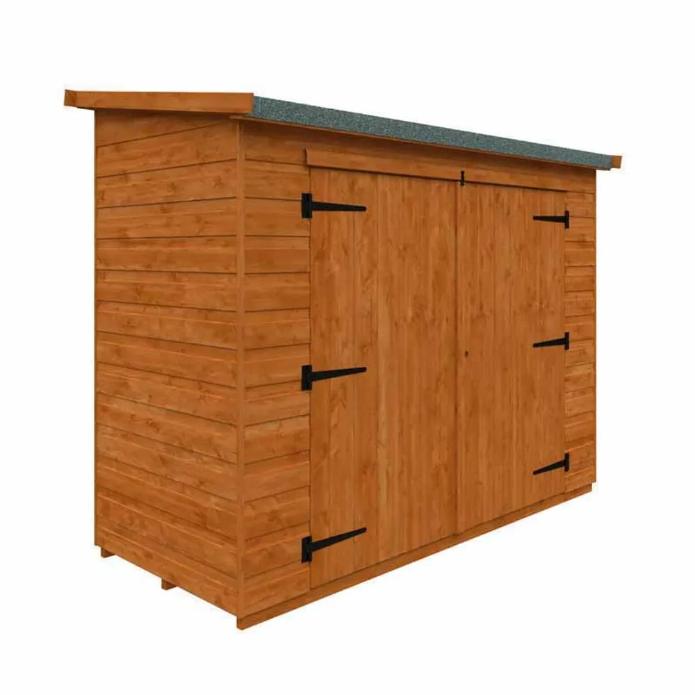 Buttercup Farm 7 x 3 Feet Pent Compact 12mm Shed - Solid Wood/Softwood/Pine in Burnt Orange 2