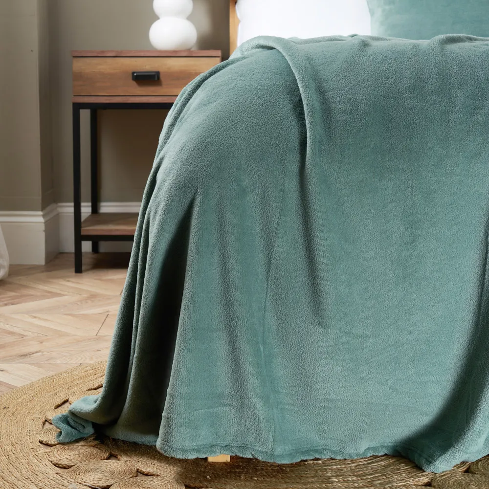 Microfleece Throw, Silt Green