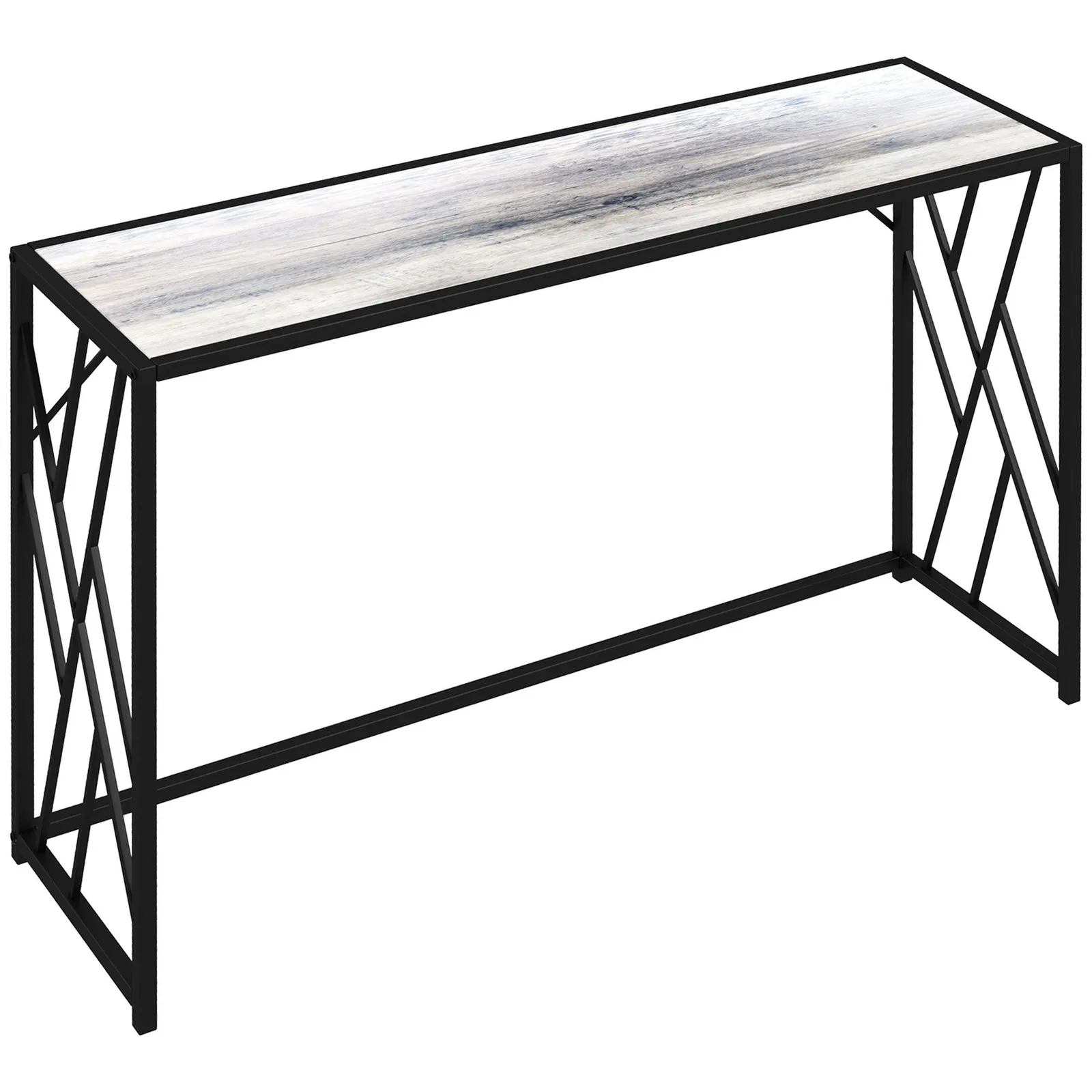 HOMCOM Industrial Console Table Couch Tables with Metal Frame in Grey 2