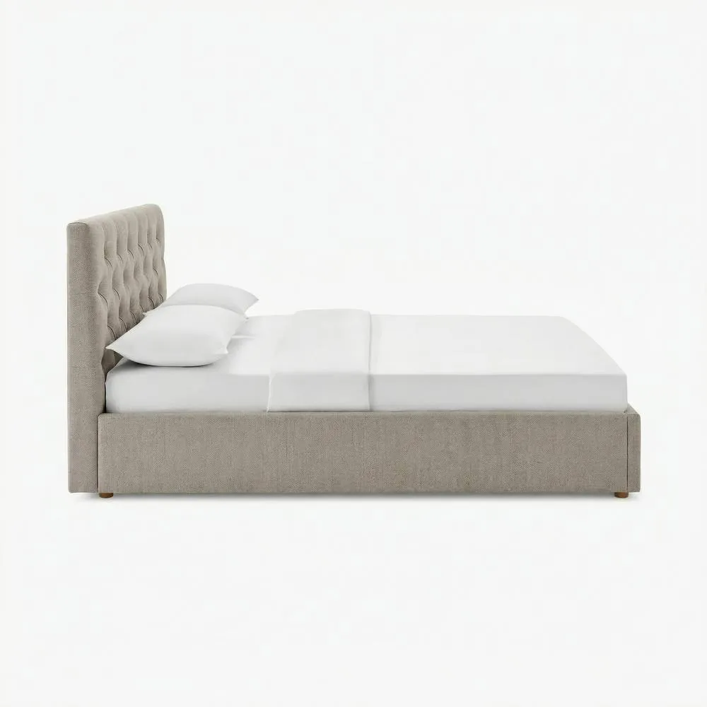 FurnitureboxUK Hayden Beige Fabric Ottoman Bed Frame 5