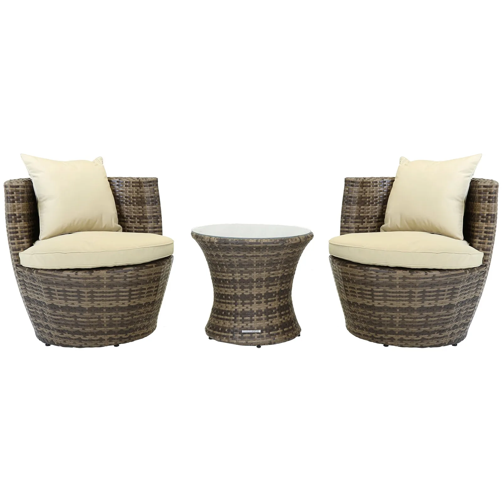 Rattan 2 Seater Natural Bistro Set Natural
