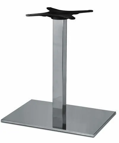 netfurniture Zuton Rectangular Inox Table Base in Silver