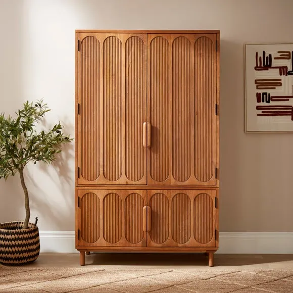 Khari Hideaway Cabinet Desk, Mango Wood 3