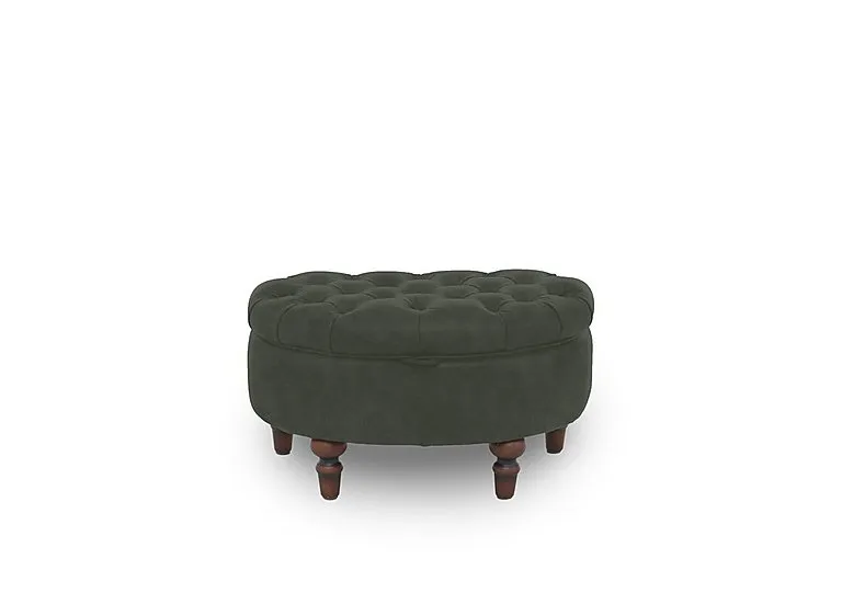 Columbus Fabric Half Moon Footstool - Manhattan Pine