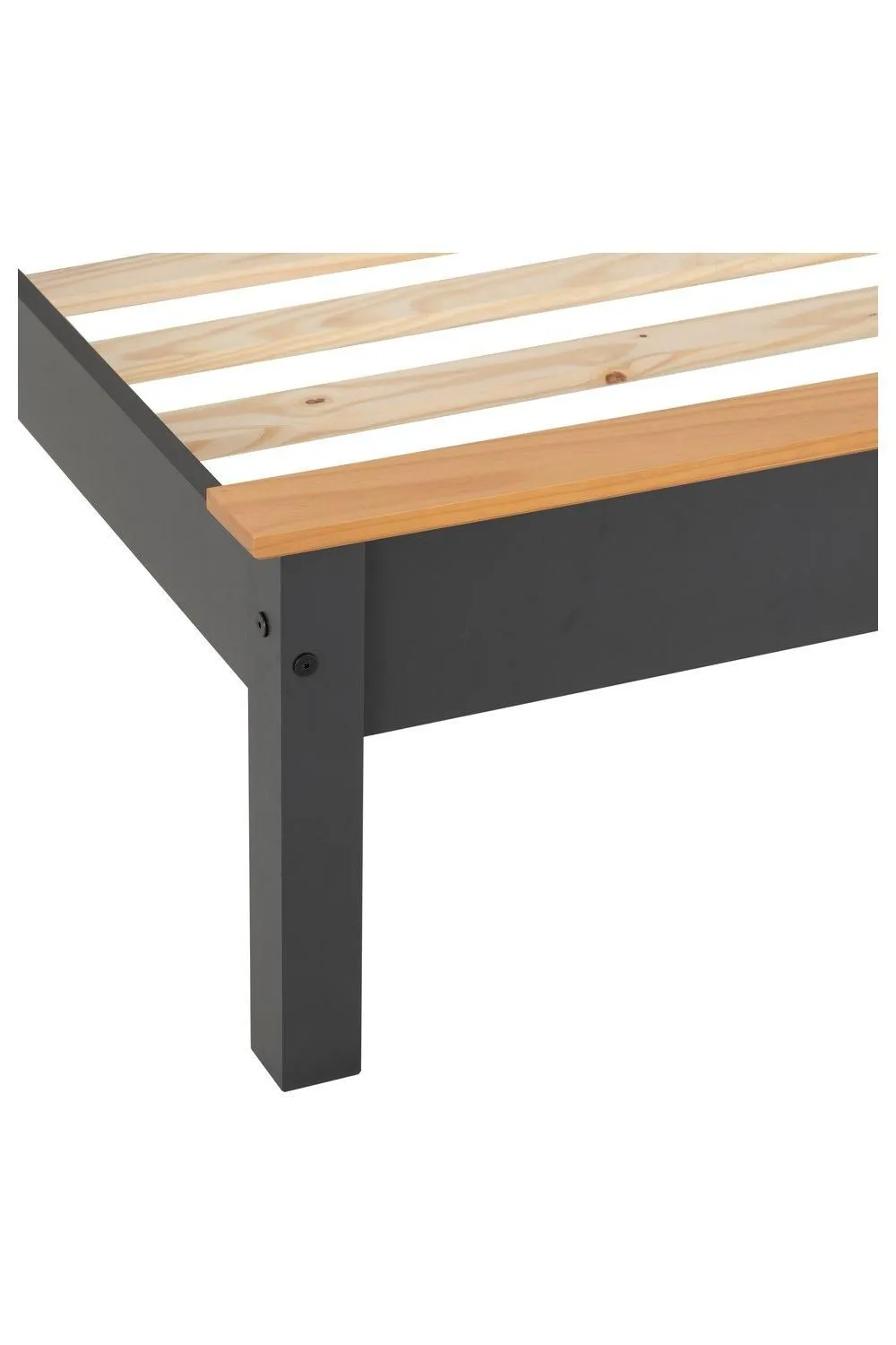 Seconique Monaco 3' Single Bed Low Foot End in Dark Grey 4