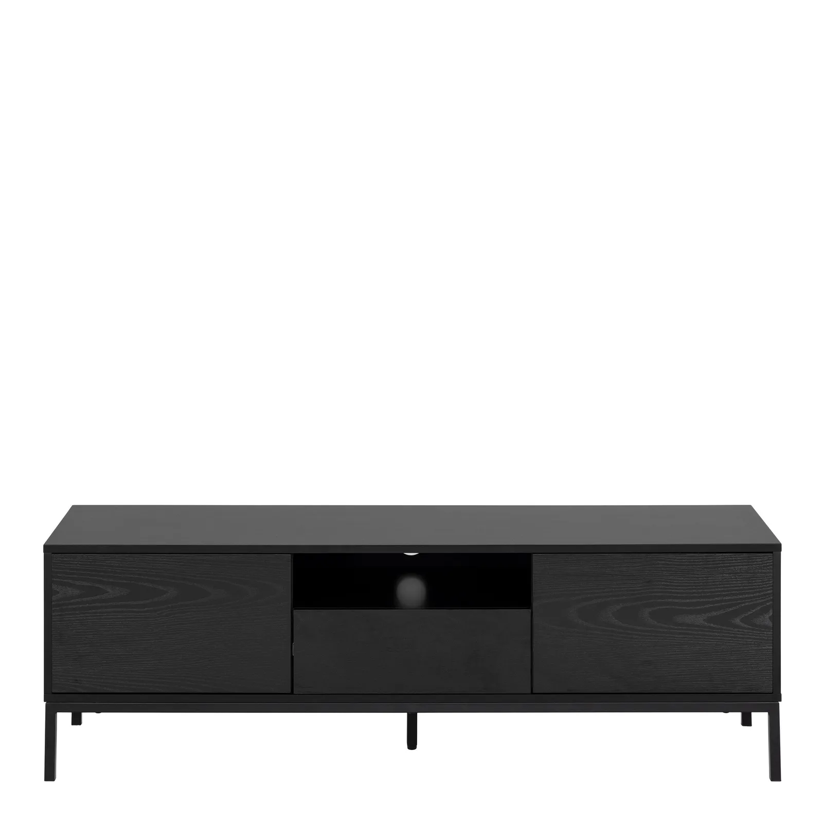 Furniture To Go Seaford 2 Door 1 Drawer TV Unit in Ash Black 2