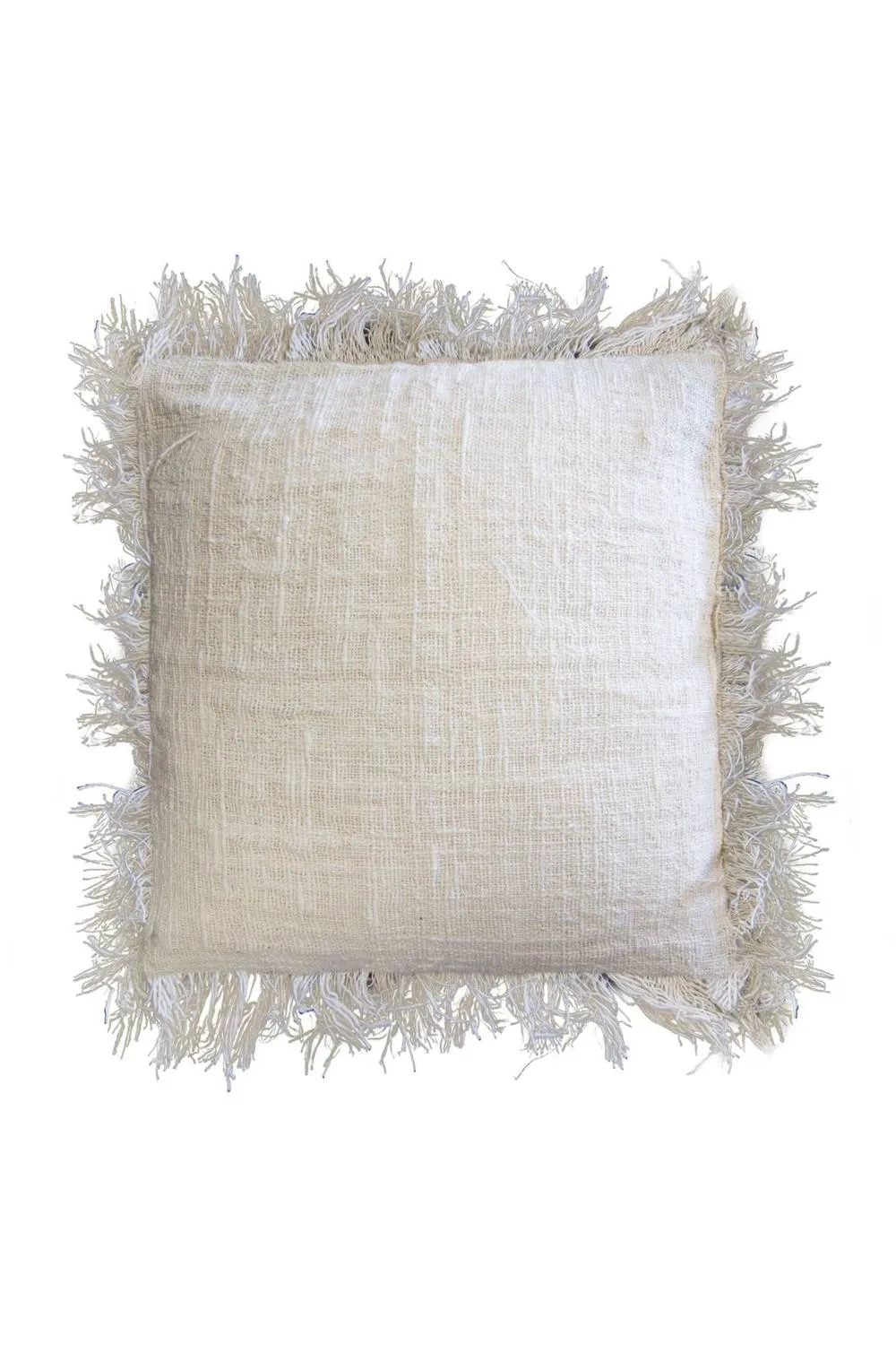 KDMD Linen Cushion Cover 60x60cm with fringe in Cream
