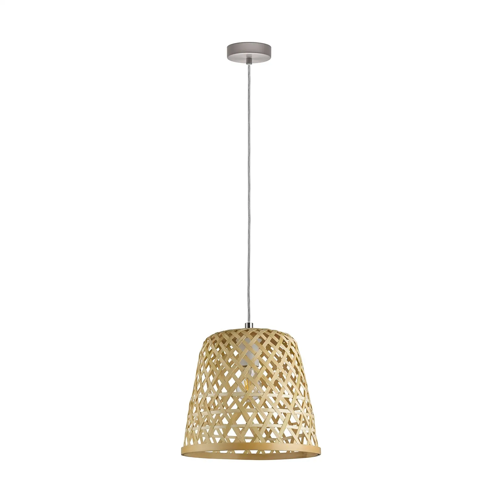 EGLO Kirkcolm Wicker Style Pendant Natural