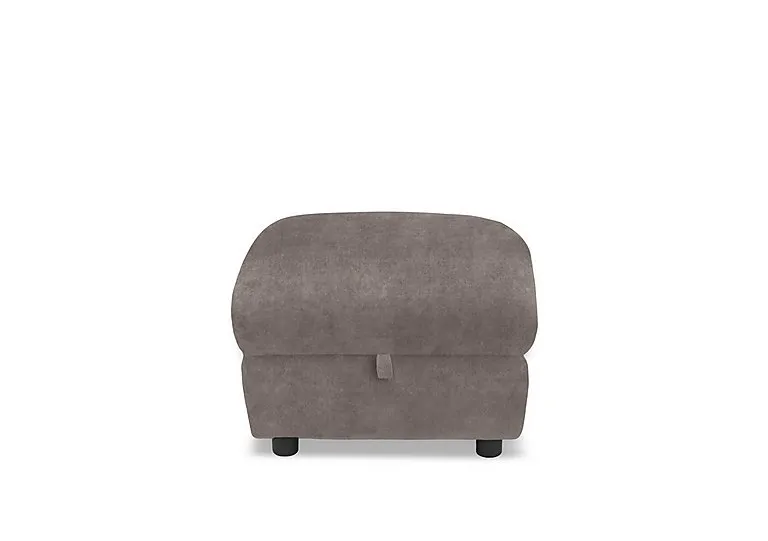Raven Fabric Storage Footstool - Marble Charcoal Grey