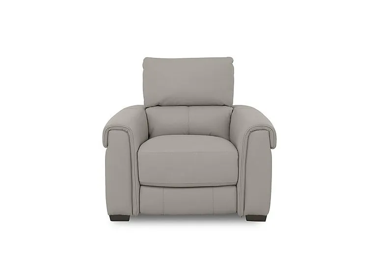 Nixon Leather Chair - Silver Grey