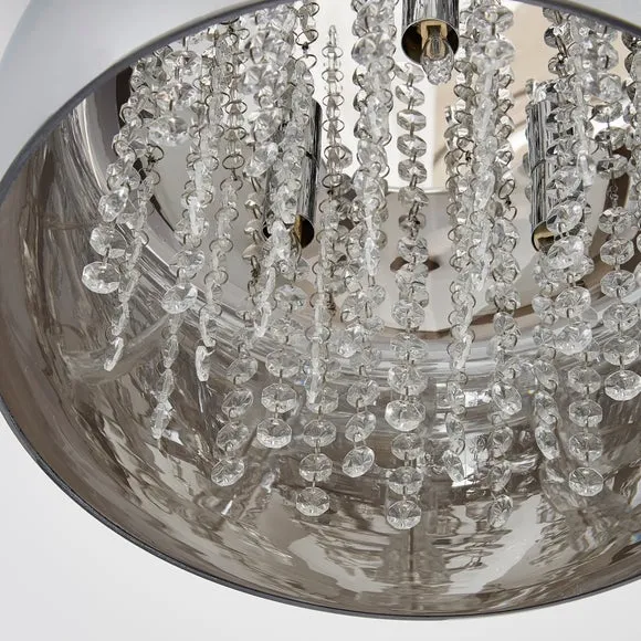 Seychelles Smoked Flush Ceiling Light 3