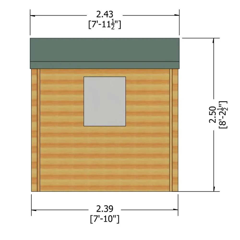 Shires Bradley 19 mm Log Cabin 8 x 8 Feet in Light Brown 4