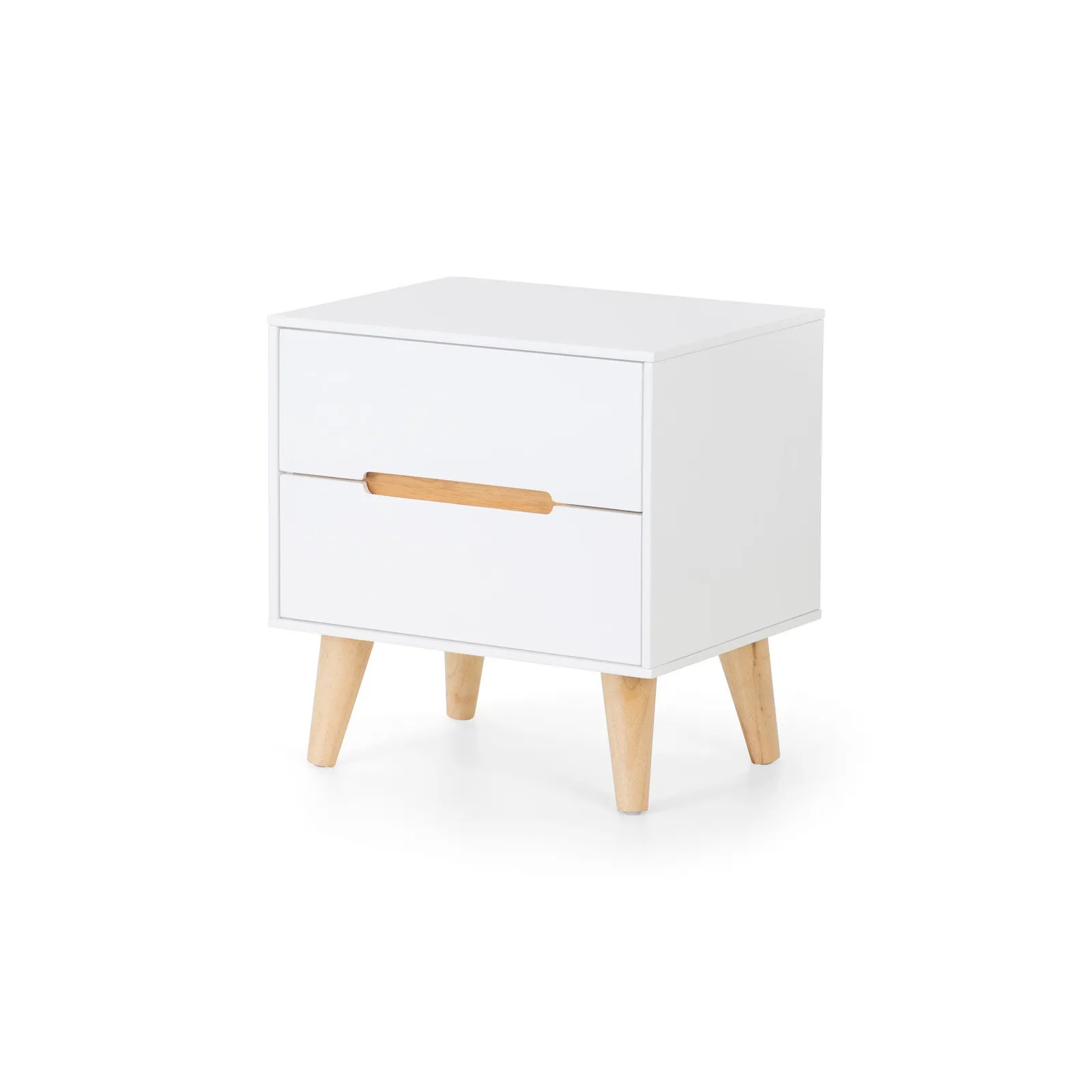 Alicia 2 Drawer Bedside Table White