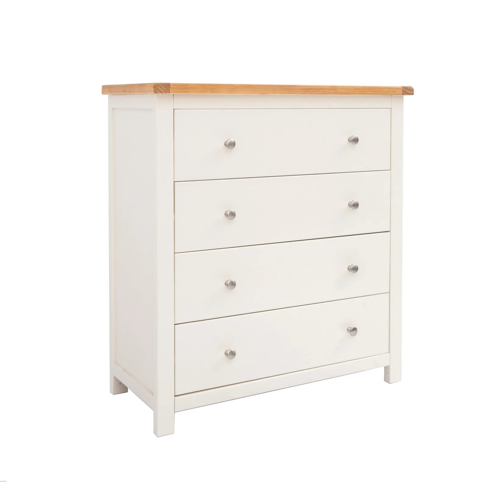 Cabinet Bits Maggiori 4 Drawer Chest of Drawers Chrome Knob in Off-White 2
