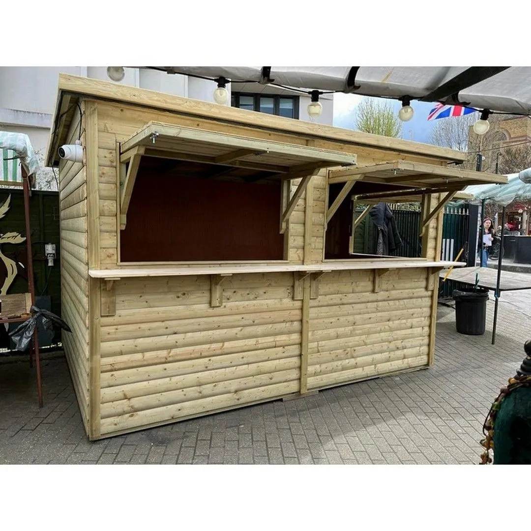 Churnet Valley Garden Furniture Ltd 3.6m x 2.4m Grenwich Chalet - Timber - Minimal Assembly Required in Brown
