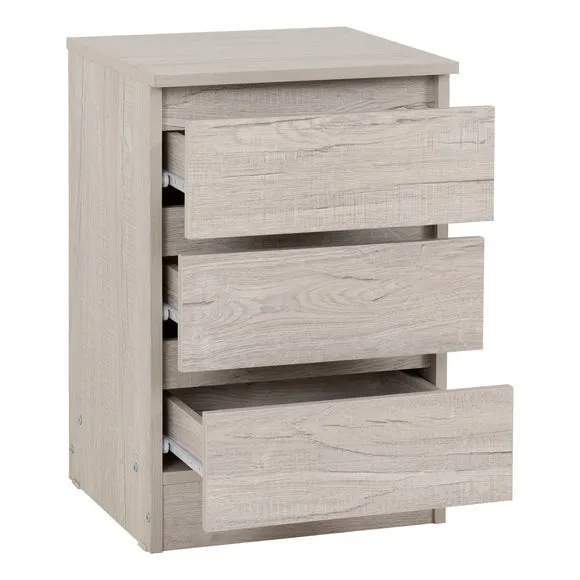 Return - Walker 3 Drawer Bedside Table, Urban Snow 4