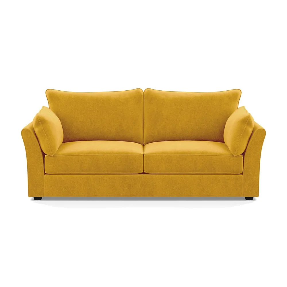 Heal's Tailor 4 Seater Sofa Smart Luxe Velvet Canary Black Feet 1