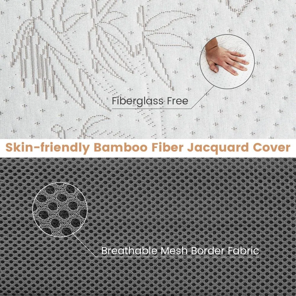 Costway Single Size 10 cm Folding Gel-Infused Tri-fold Mattress Topper Carry Bag RV Camp in White 4