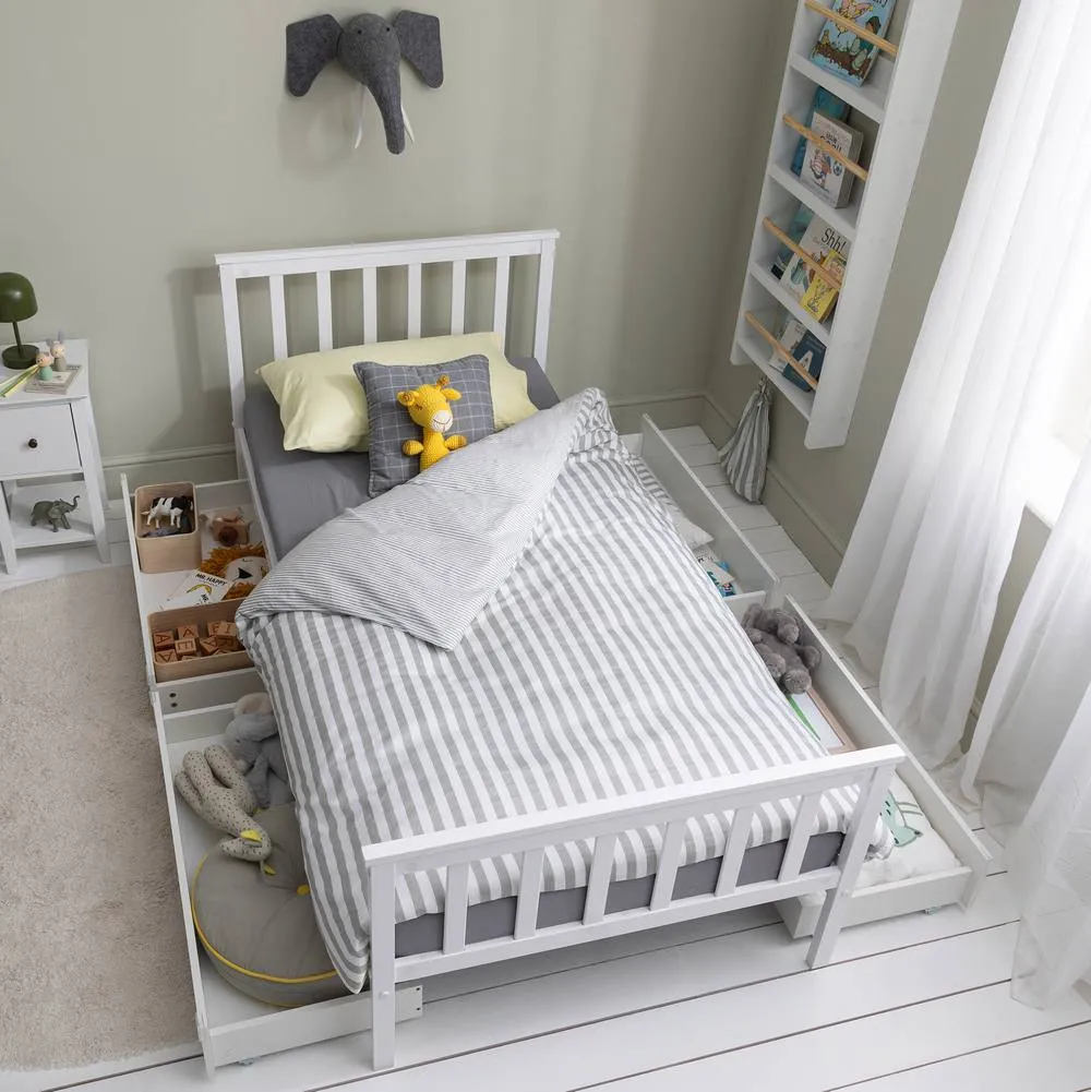 Nöa and Nani Otis Single Bed 3ft Frame in White 3