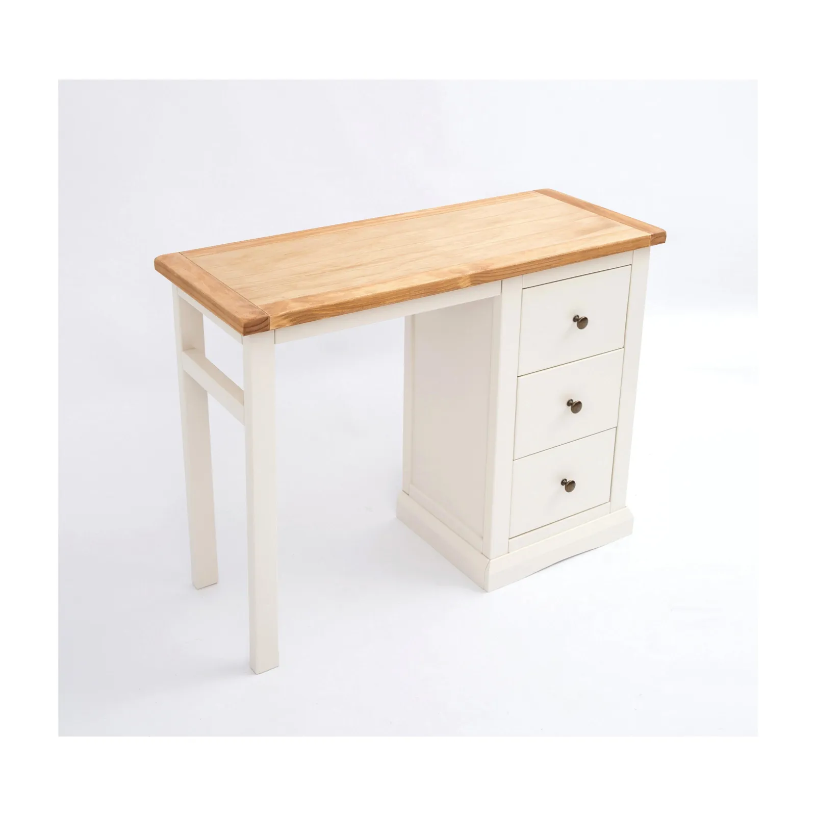 Cabinet Bits Castelli 3 Drawer Desk - Dressing Table Brass Knob in Off-White 3