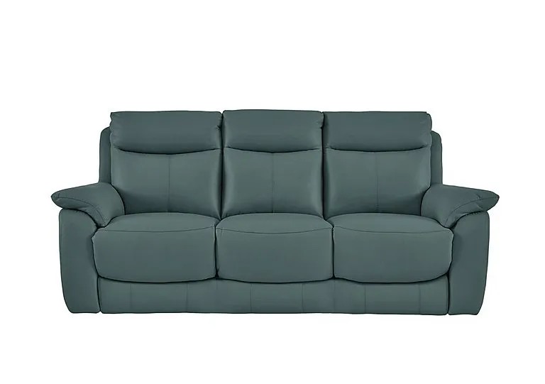 Echo 3 Seater Leather Sofa - BV Lake Green