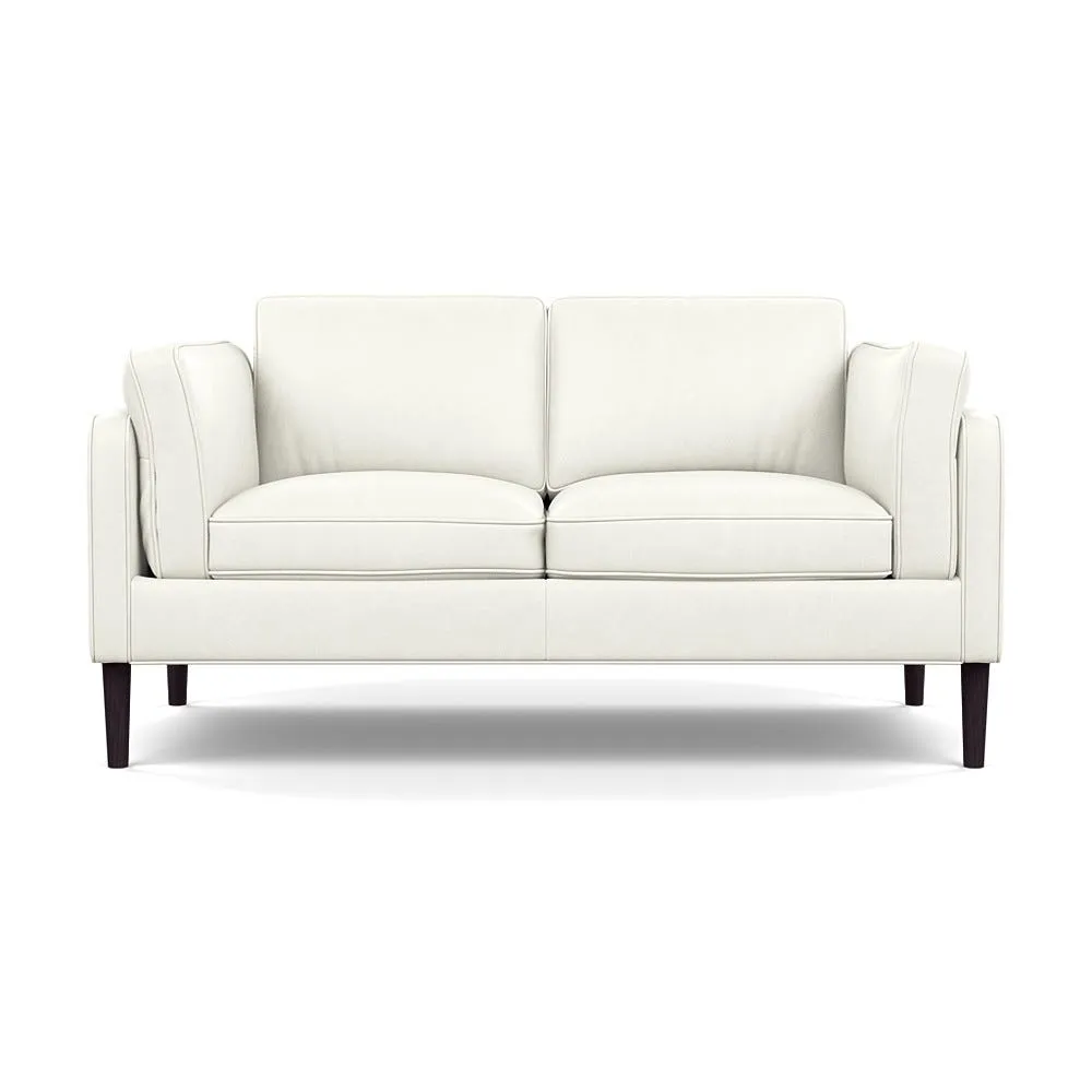Heal's Sonno 2 Seater Sofa Linea Leather White 634 Wenge Black Feet 1