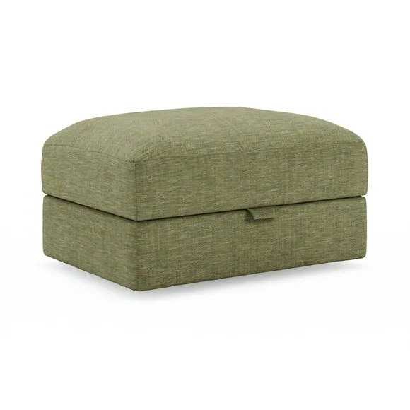Hattie Slub Faux Linen Storage Footstool 5