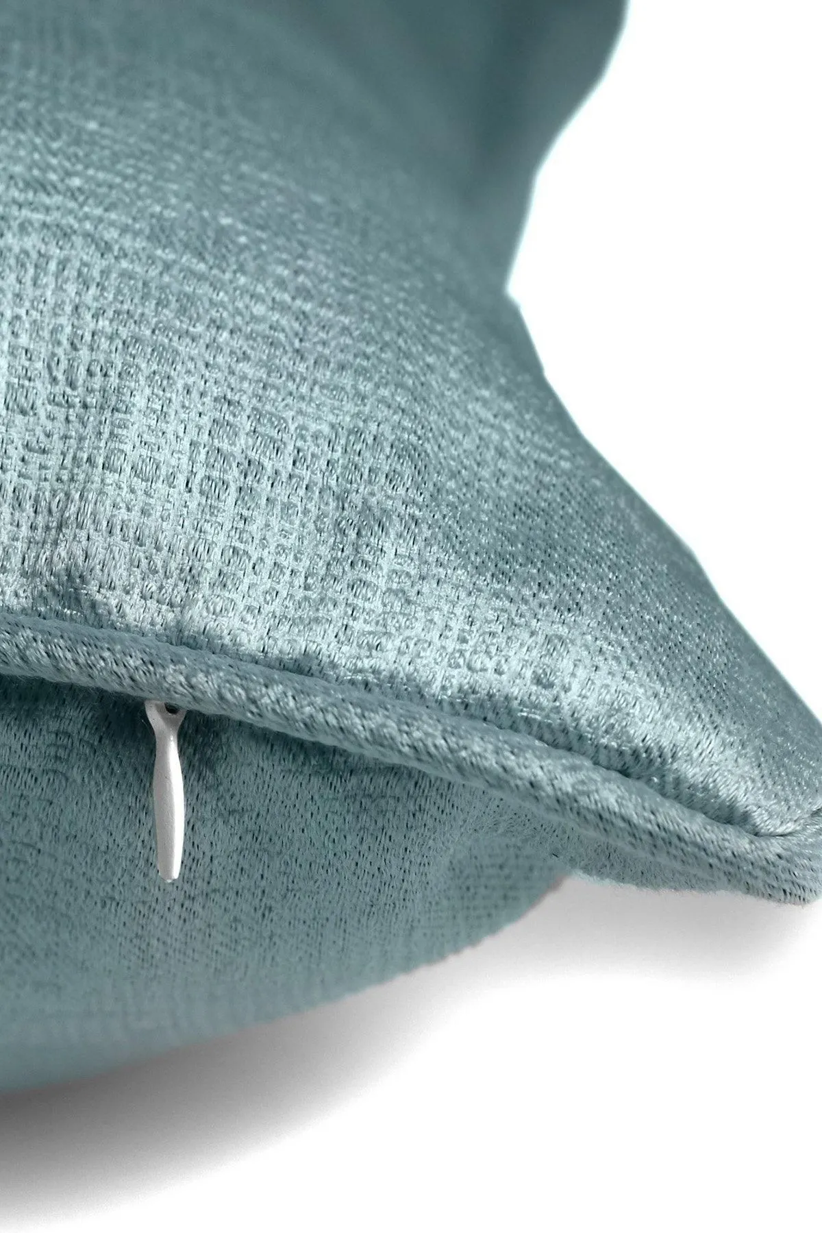 Fusion 'Strata' Luxe Velvet Filled Cushion in Duck Egg Blue 2